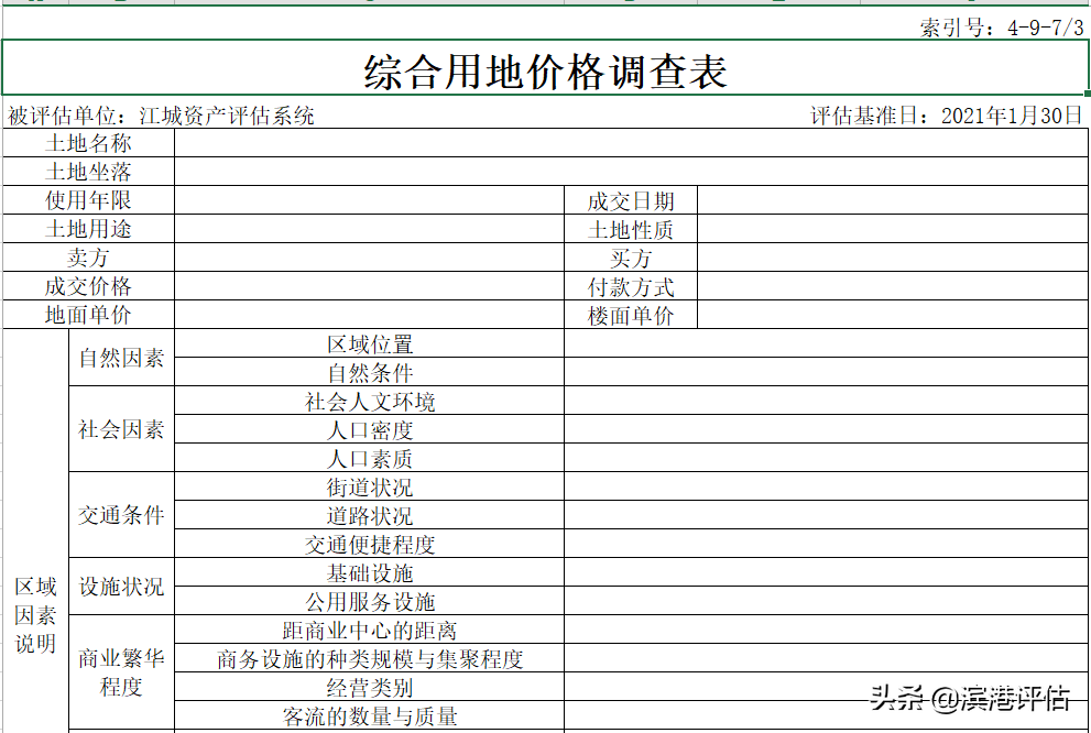 资产评估：土地使用权的评估步骤及综合类工作底稿